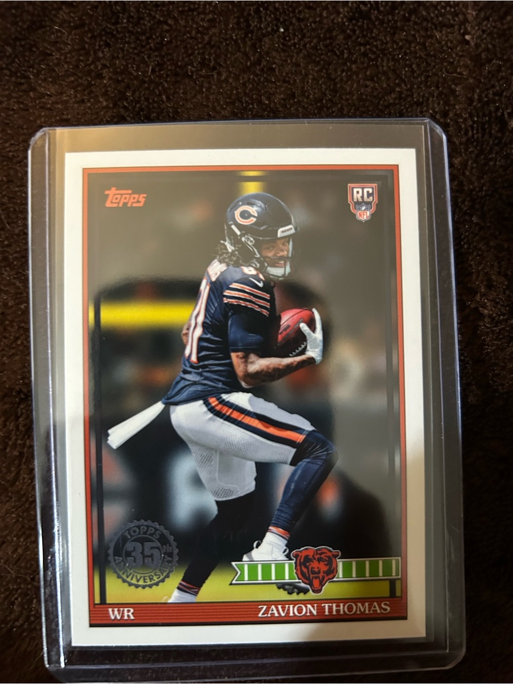 Topps Chicago Bears Football Card - Navy, Orange & White